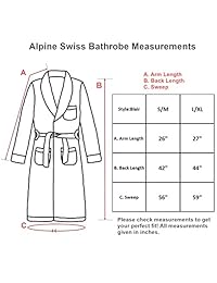 alpine swiss Blair - Albornoz de algodón para mujer
