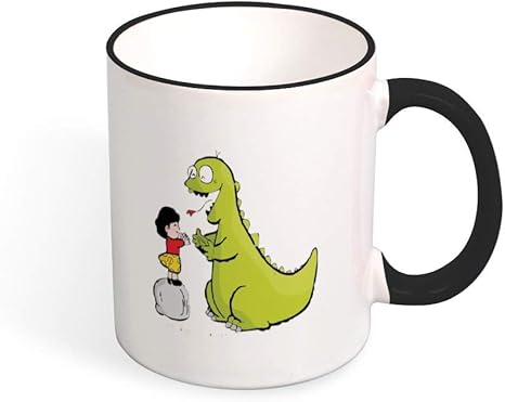 Amazon Co Jp 恐竜と少女マグカップ コーヒーカップ コップ プリント 個性 使いやすい 容量0 33lタイプ おしゃれ 耐熱 繰り返し使用可能 仕事用 贈り物 ギフト食器 グッズ 通販 ホーム キッチン