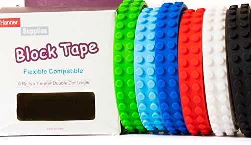 Building Block Tape (Silicon) 6 Colors: Works with LEGO, Mega Bloks Micro, KRE-O, and others.