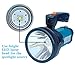 Odear Rechargeable LED Spotlight Handheld Portable searchlight Super Bright Flashlight Outdoor Torch Lantern with Power Bank for Hunting Walk the Dog (Blue)
