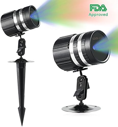 RGB Christmas Laser Lights Projector, UPKJ Motion Laser Lights Christmas Decorations Outdoor and Indoor Landscape Lighting Show with Remote Control