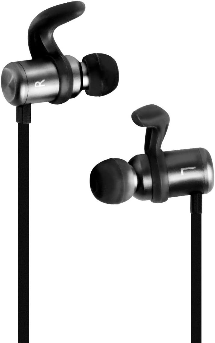 Bluetooth Headphones, Atuten S9 Wireless 4.1 Magnetic Earbuds and in Ear Sports Headphones with Mic, Waterproof, Lightweight and Fast Pairing for Running, Gym - Gray