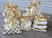 Appleby Lane Reusable Fabric Gift Bags (Standard Set, Gold) Set of 5 bags, three 12x16 inch and two 8x10 in bags