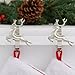 Haute Decor MantleClip Stocking Holders with Removable ZINC Alloy Holiday Icons (2-Pack Reindeer, Silver)