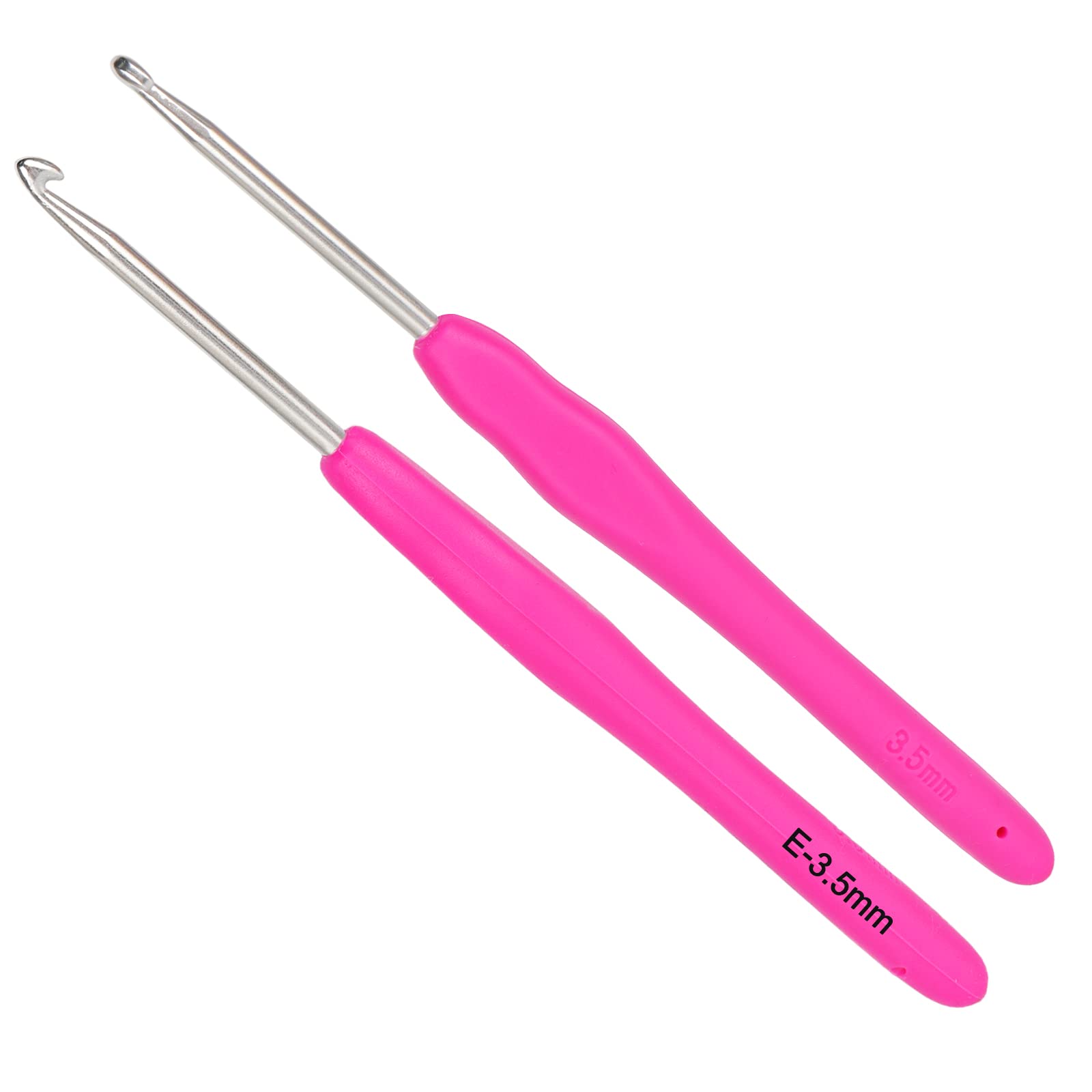 Coopay Crochet Hooks 3.5mm 2 Pack, Solid Metal, Ergonomic Soft Handles for Arthritic Hands, Lightweight for Beginners & Professionals