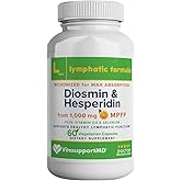 Lymphatic Formula, Diosmin Hesperidin 1000mg Lymphatic Drainage Supplement, Lymph System Support & Detox, Micronized MPFF Complex Blend with Vitamin D3 & Selenium for Immune Health, 60 Capsules