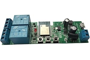 Yitouniu Tuya Smart Life WiFi Momentary Inching Relay Self-Locking Switch Module,DC 7-32V/USB 5V WiFi RF Bluetooth Relay,DIY Smart Home,Compatible with Alexa Goolge Home(2CH Smart Life)