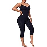 BampooPanPa Tummy Control Bodysuits Full Body Suit Shapewear One Piece Capri Jumpsuits for Women