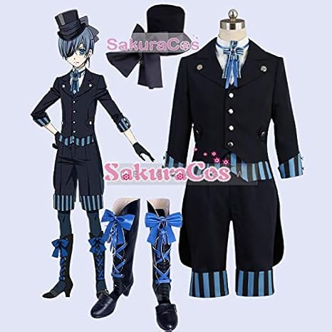 Amazon 劇場版 黒執事 シエル ファントムハイヴ コスプレ衣装 靴 豪華客船編 全セット風 コスプレ 仮装 通販