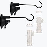 2Packs Window Strong Suction Cup Bird Feeder Hanger - for Bird Feeders and Wind Chimes and Plant (2) (2, BLACK1)