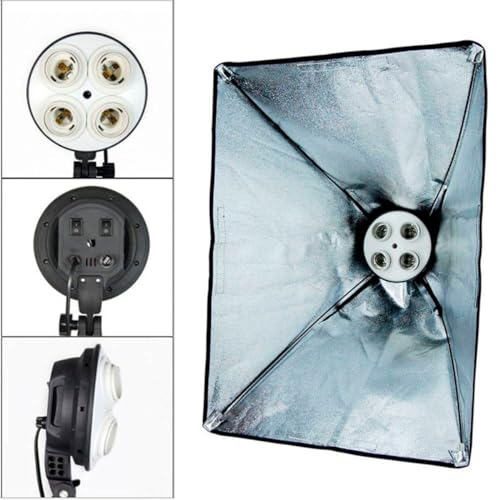 Kit Softbox com 4 lampadas LED e tripé de 2m, luz contínua para estúdio foto e vídeo
