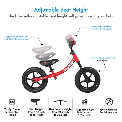 JOYSTAR 12" Balance Bike for 1 2 3 4 5 Years Old Boys & Girls, Neutral