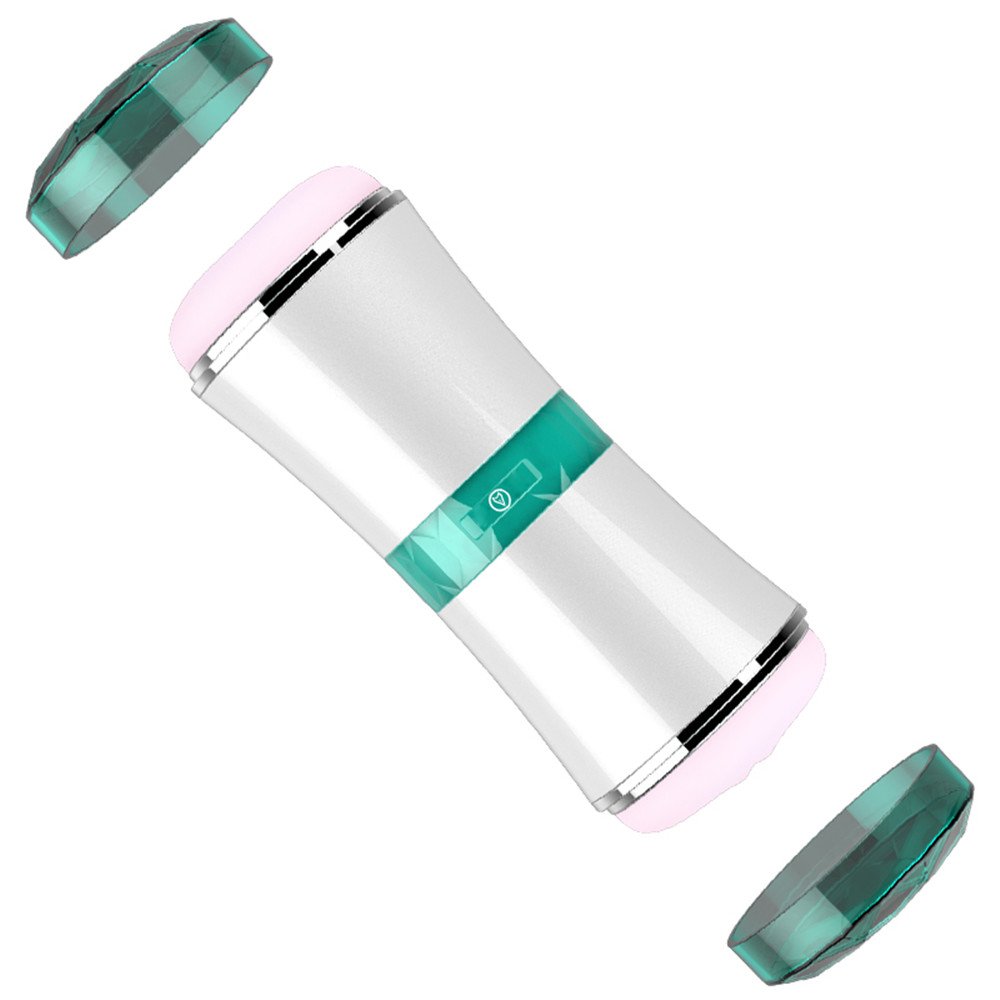 Male Masturbation Cup, Double-end Realistic Vagina Anal Pocket Masturbator Masturbation Cup for Men(White)