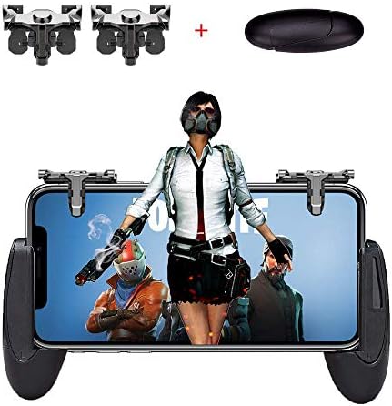 Mobile Game Controller, Sensitive Shoot and Aim Trigger Fire Buttons L1R1 Not Block Screen Easy to Use for PUBG Mobile/Knives Out/Rules of Survival (black1)