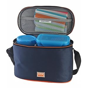 All Time Plastic Lunch Box with Bag Set, 4-Pieces, Blue (ALLTME_406464-18_BLE)
