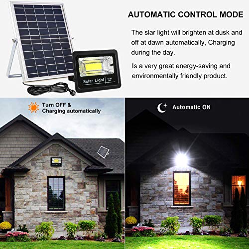 2019 New Version Solar Flood Lights Outdoor Dusk to Dawn, Awanber 800 Lumens 3 Optional Modes LED Remote Control Solar Security Lighting Fixture for Garden, Garage, Pathway, Pool, Deck, Yard, Street
