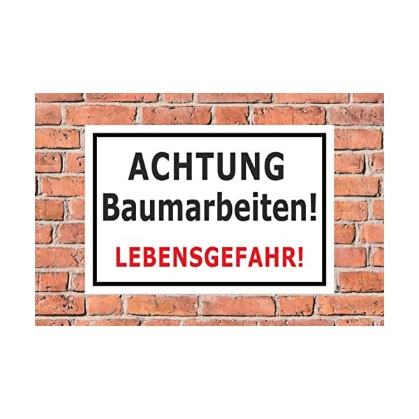 Melis-Folienwerkstatt Schild Baumarbeiten Lebensgefahr - 45x30cm - 3mm Aluverbund â 20 VAR S00359-147-A – Bild 3