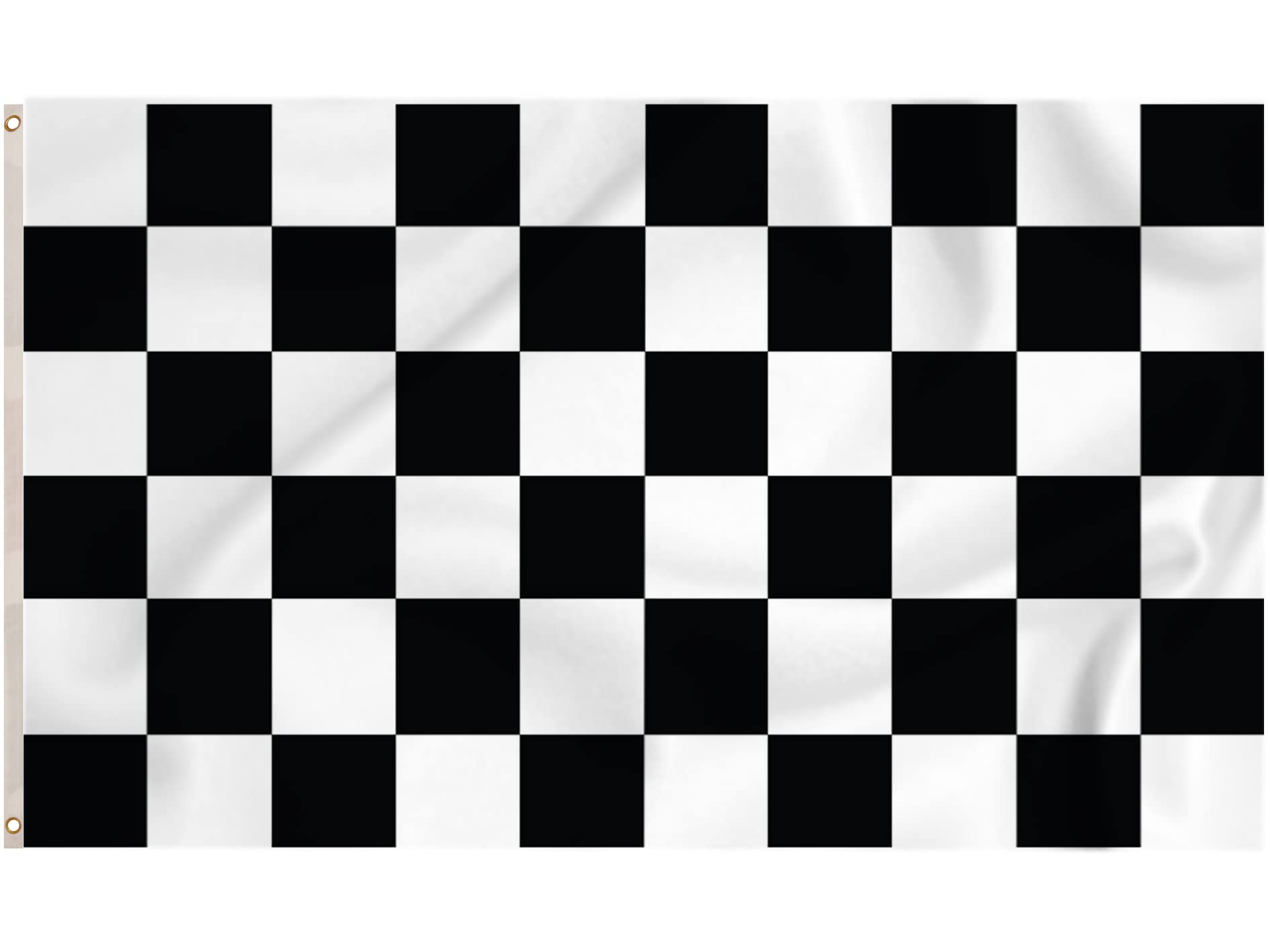 Storm&Lighthouse Black and White Chequered Flag Checkered Flags 5ft x 3ft with Eyelets