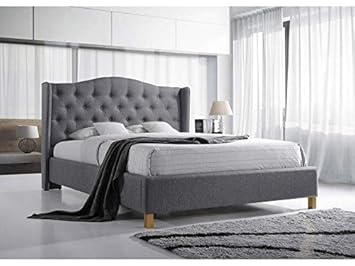 Doppelbett Bettgestell Liegeflache 160x200 Grau Kopfteil