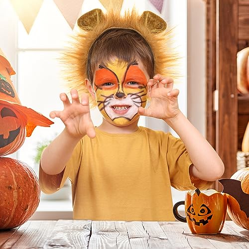 3 otters Lion Costume for Kids, 3PCS Lion Cosplay Accessories Lion Tail and Headband Dress Up Makeup Accessories for Halloween Party