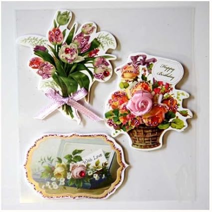 Amazon ステッカー モチーフ スクラップブッキング 050 チューリップとバラ ギフトシール 文房具 オフィス用品