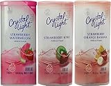 Crystal Light Strawberry Trio Drink Mix 12 Quarts: Strawberry Kiwi, Strawberry Watermelon, Strawberry Orange Banana - 1 of Each Flavor