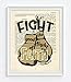 Fight the Good Fight of Faith, 1 Timothy 6:12, Vintage Bible Verse Page Wall Art Print, Unframed, Christian Art, Boxing Gloves Decor Poster Gift, 8x10 Inches