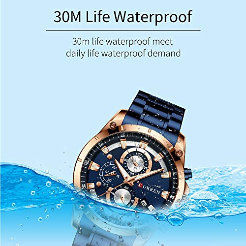Curren - Reloj de cuarzo para hombre, multifunción, impermeable, multifunción, reloj de cuarzo - Imagen 6