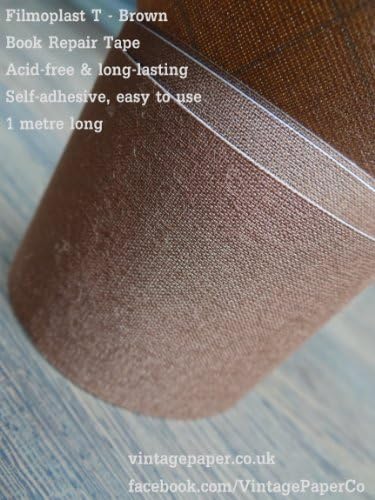 Filmoplast T - Bookbinding Cloth, Acid-free Book Spine Repair Tape (Brown) 1 Meter x 5cm - Free Delivery