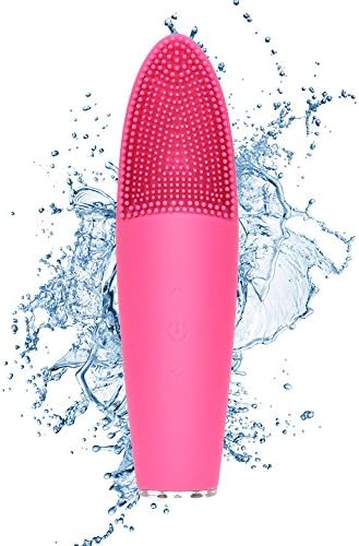 Facial Cleansing Brush - Silicone Sonic Facial Cleanser Exfoliating Electric Facial Massager Facial Scrubber Brush Waterproof 7 Speeds Vibrating Ionic Heating Massager Deep Cleaning