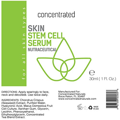 Nutraceutical Stem Cell Serum for Face with Seaweed Extract, Hyaluronic