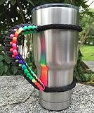 MOCE Handmade Paracord Handle for 30 oz. Tumbler, Colorful/Black