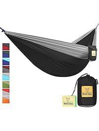 Hammock for Camping - Single & Double Hammocks - Top Rated Best Quality Gear For The Outdoors Backpacking Survival or Travel - Portable Lightweight Parachute Nylon