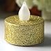 LOGUIDE Led Flameless Flickering Candles Tealight 100+ Hours of Lighting Battery Votive Wedding Christmas Decoration Candles Gold(Led show Warmwhite color)-12