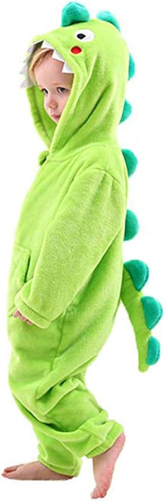 Kids Dinosaur,Elk,Bear,Fox Animal Costume for Toddler -Childrens Plush Fleece Pajamas (Dinosaur, 6X-8)