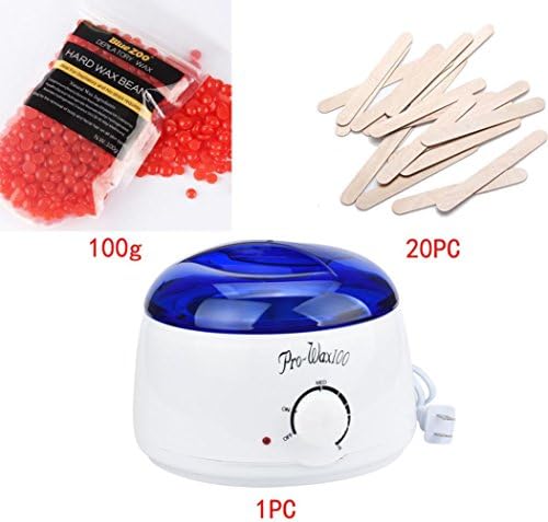 Wax Warmer, UTONG Hair Removal Bean Wiping Sticks Hot Wax Warmer Heater Pot Depilatory Set (E)