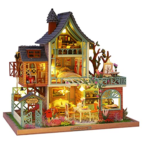 CRIOLPO DIY Miniature Doll House Kit, Inventive Room With Furniture, Tiny House Crafting Set, Miniature House Kits For Adult, Ideal For Hobbyists, For Unleashing Your Creativity - Jungle Sanctuary