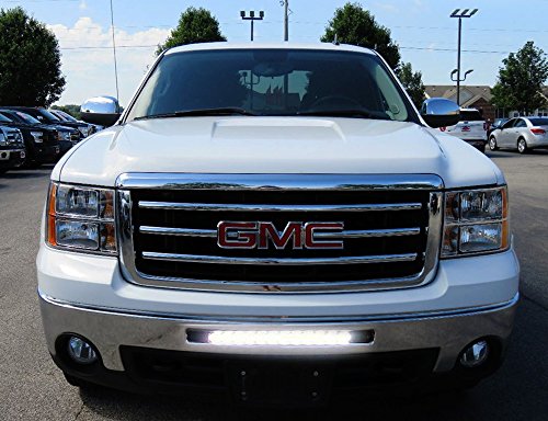 iJDMTOY 20" 100W High Power Single-Row CREE LED Light Bar w/ Lower Bumper Insert Mounting Brackets and On/Off Switch Wiring Kit For 2009-2013 GMC 1500 or 2008-2014 2500 3500 HD