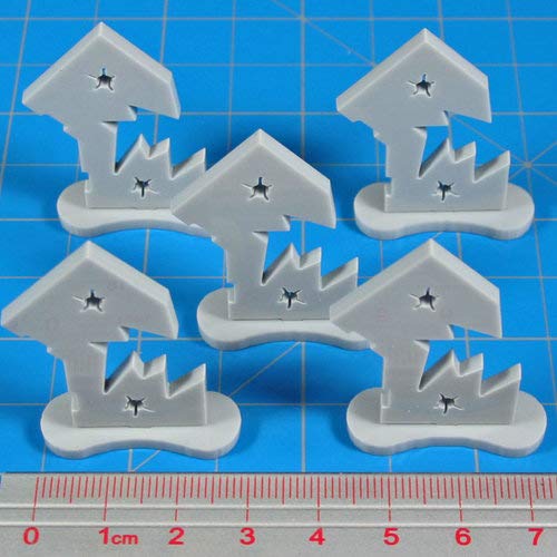 LITKO Game Accessories Broken Door Markers, Grey - 5 Pack