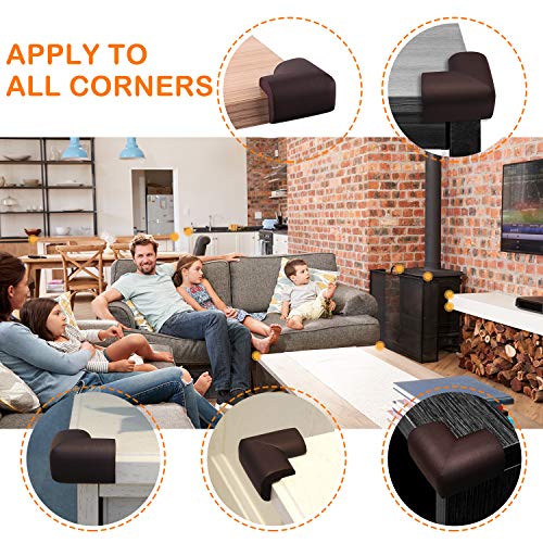 Baby-Proofing-Corner-Protector-12-Pack-NBR-Material-Thickening-Brown-Corner-Guards-for-Furniture-Desk-Child-Safety-Corner-Bumper-Table-Corner-Covers-for-Kids