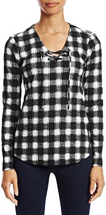 Ruff Hewn Petites' Lace Up Plaid Tee Petite X-Large