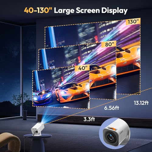 [2026 Upgraded & Android 14.0] Mini Projector Native 720P HD, Supports 4K 1080P, XGODY Gimbal 3 Pro Portable Projector 12000 Lumen, WiFi 6, Bluetooth, Auto Keystone, Video Projector for Home Cinema