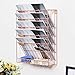 Samstar Wall File Holder Organizer, Mesh Metal Door Wall Mounted Paper Document Holder for Office Home 6 Tier,Rose Gold