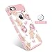 iPhone SE Case iPhone 5S Case iPhone 5 Case GUAGUA Pink Pineapple Women Girls Slim Dual Layer Hybrid Hard PC Soft Bumper Glossy Cover Shockproof Protective Phone Cases for iPhone SE 5S 5,Rose Gold