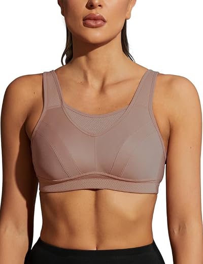 WingsLove Women's High Impact Sports Bra Full Coverage Wirefree Run
