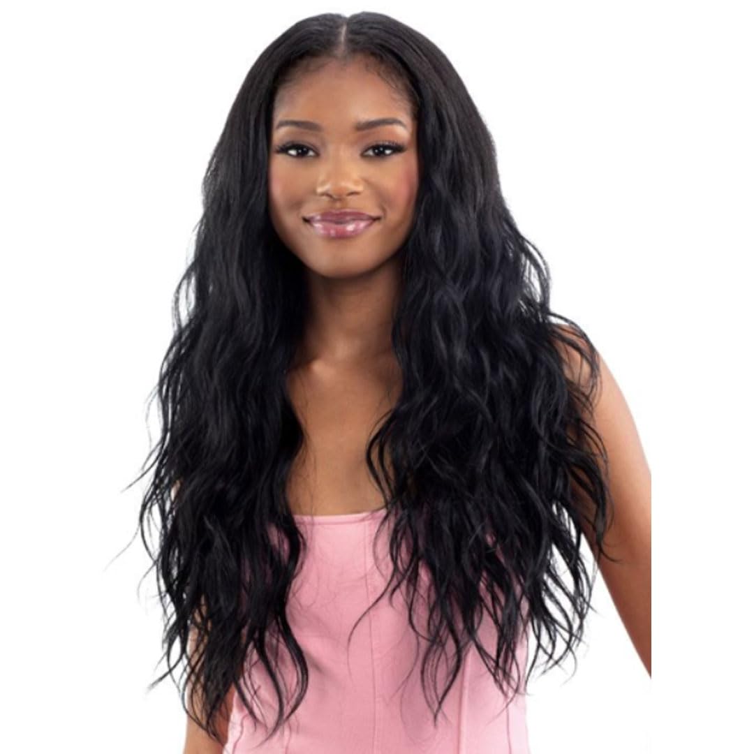Photo 1 of -N-Go Organique Synthetic U-Part Wig - Sunset Wave (Color:1B OFF BLACK)