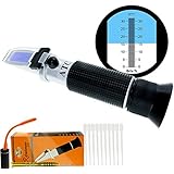 Kibeland Handheld 0-32% Brix Refractometer with ATC sugar refractometer FREE Mini USB Light, 10 Pipettes