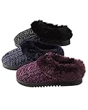 Dearfoams Women's Marbled Cable Knit Clog Memory Foam Slipper
