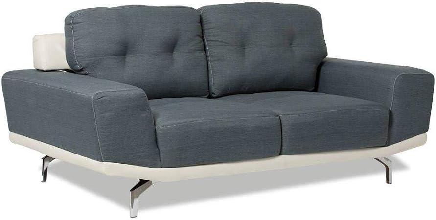 Mlc Canapé Fixe Relax Capitonné Cesena 2 Places Tissu Tweed