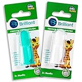Baby Buddy Finger Toothbrush Stage 2 for Babies/Toddlers, Kids Love Them, Clear/Green, 2 Count